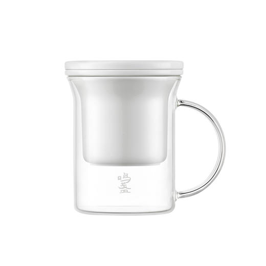 【鸣盏玻璃泡茶杯】羊脂玉瓷滤胆茶水分离办公陶瓷花茶杯男女士高颜值 商品图4