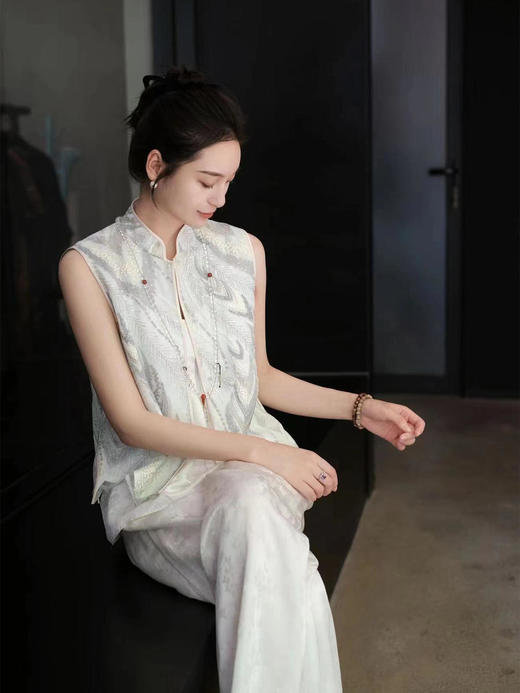 下架|盛唐牡丹|水绒蕾丝串珠马甲 商品图4