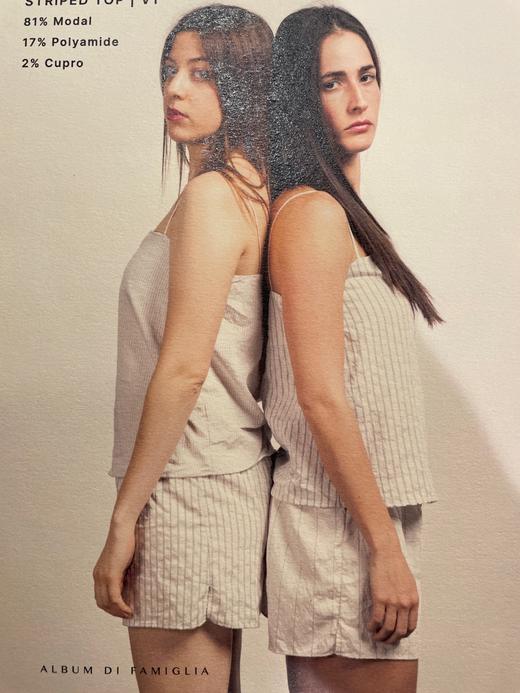 ALBUM DI FAMIGLIA 浅色条纹上衣吊带背心 商品图7