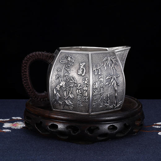 子佩集S999银梅兰竹菊公道杯摆件【BXYL0010208】2311 商品图1