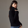 IN AND ON全绵羊毛复古针织衫女2023新款拉链绞花海军领套头毛衣53636 商品缩略图5