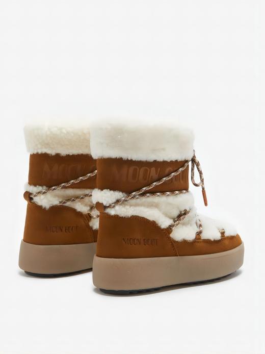 Moon Boot - Mb Jtrack Shearling - Whisky/Off White - 儿童 - 雪地靴 - 浅褐色/白色 商品图0