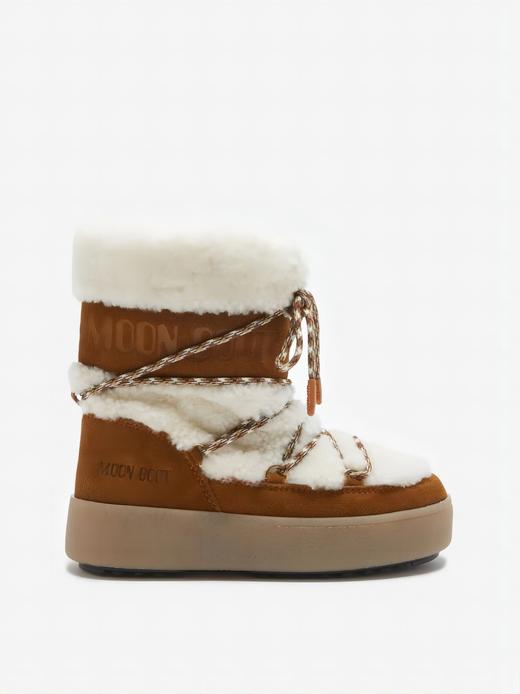 Moon Boot - Mb Jtrack Shearling - Whisky/Off White - 儿童 - 雪地靴 - 浅褐色/白色 商品图1