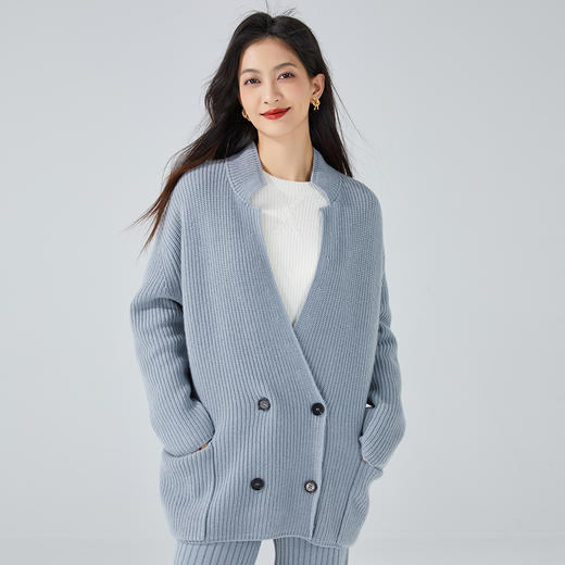 东黎 • 小山羊绒女士秋冬宽松西服版开衫 3420 商品图4
