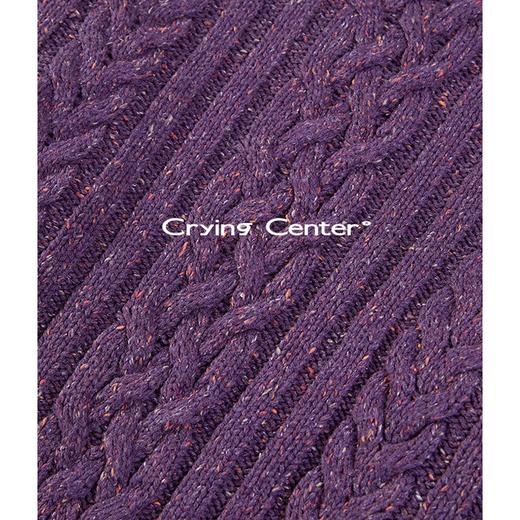 彩纱复古紫粗针麻花重磅加厚爱尔兰毛衣 商品图3