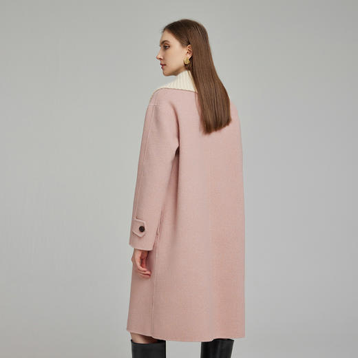 NH946斯尔丽23冬季宽松显瘦中长减龄手工棒针大翻领保暖休闲羊毛大衣 商品图1