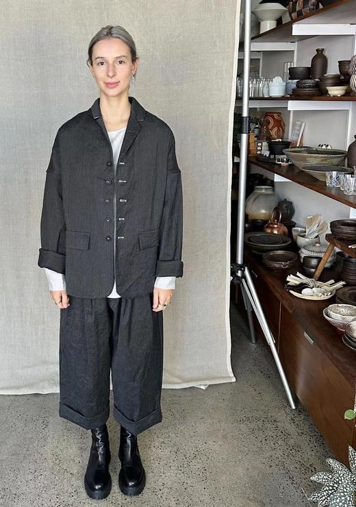 ALBUM DI FAMIGLIA 炭黑INOX质感宽松版型西装外套 商品图6