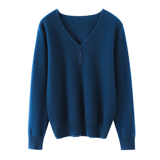 QHJY-JY918小香风v领针织打底衫女内搭春秋冬宽松上衣温柔小衫低领毛衣大码 商品图4