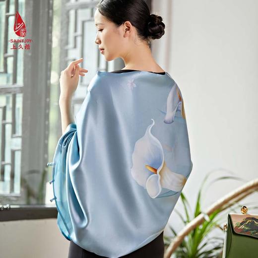 SAINTJOY/上久楷真丝披肩 女式真丝披肩  忆花间曲 PJS23003 商品图3