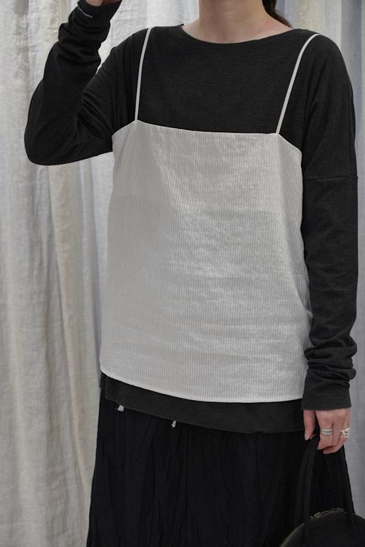 ALBUM DI FAMIGLIA 浅色条纹上衣吊带背心 商品图4