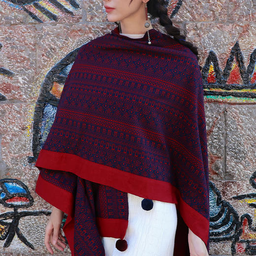 【线下热销款】赋丹朱拼接披肩 | 现货加急发 商品图2