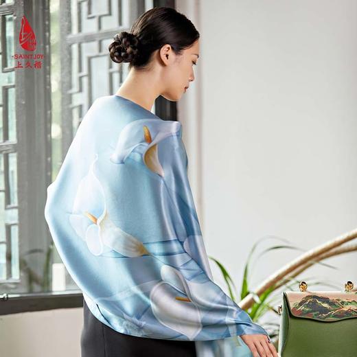 SAINTJOY/上久楷真丝披肩 女式真丝披肩  忆花间曲 PJS23003 商品图2