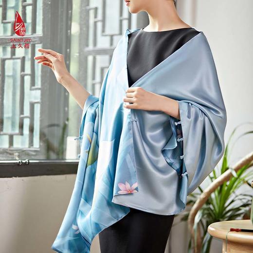SAINTJOY/上久楷真丝披肩 女式真丝披肩  忆花间曲 PJS23003 商品图7
