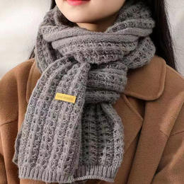 针织围巾女冬季百搭韩版粗绒毛线保暖围脖护颈防风纯色织围巾