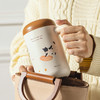 摩登主妇小狗带把咖啡保温杯女生2023新款高颜值不锈钢便携随行水杯子 商品缩略图2
