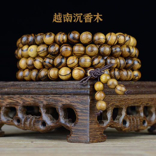沉香木红檀黄金檀多圈手串6/8mm菩提根单圈，鸡翅木8mm多圈 越南沉香木 多宝珠 鸡翅木 绿檀 红檀 菩提木多圈手串木质饰品文玩【新疆西藏海南不发】 商品图0