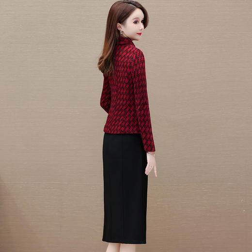 时尚气质套装裙，黑色长款打底裙两件套QYM-H1505-3-Y 商品图2