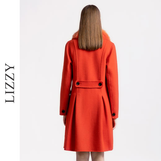 【双面呢】LIZZY2023冬款轻奢女饰狐狸毛领时尚女大衣外套3967 商品图3