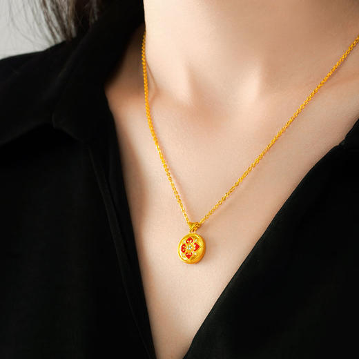 宫匠造办 好运如意黄金吊坠 商品图6