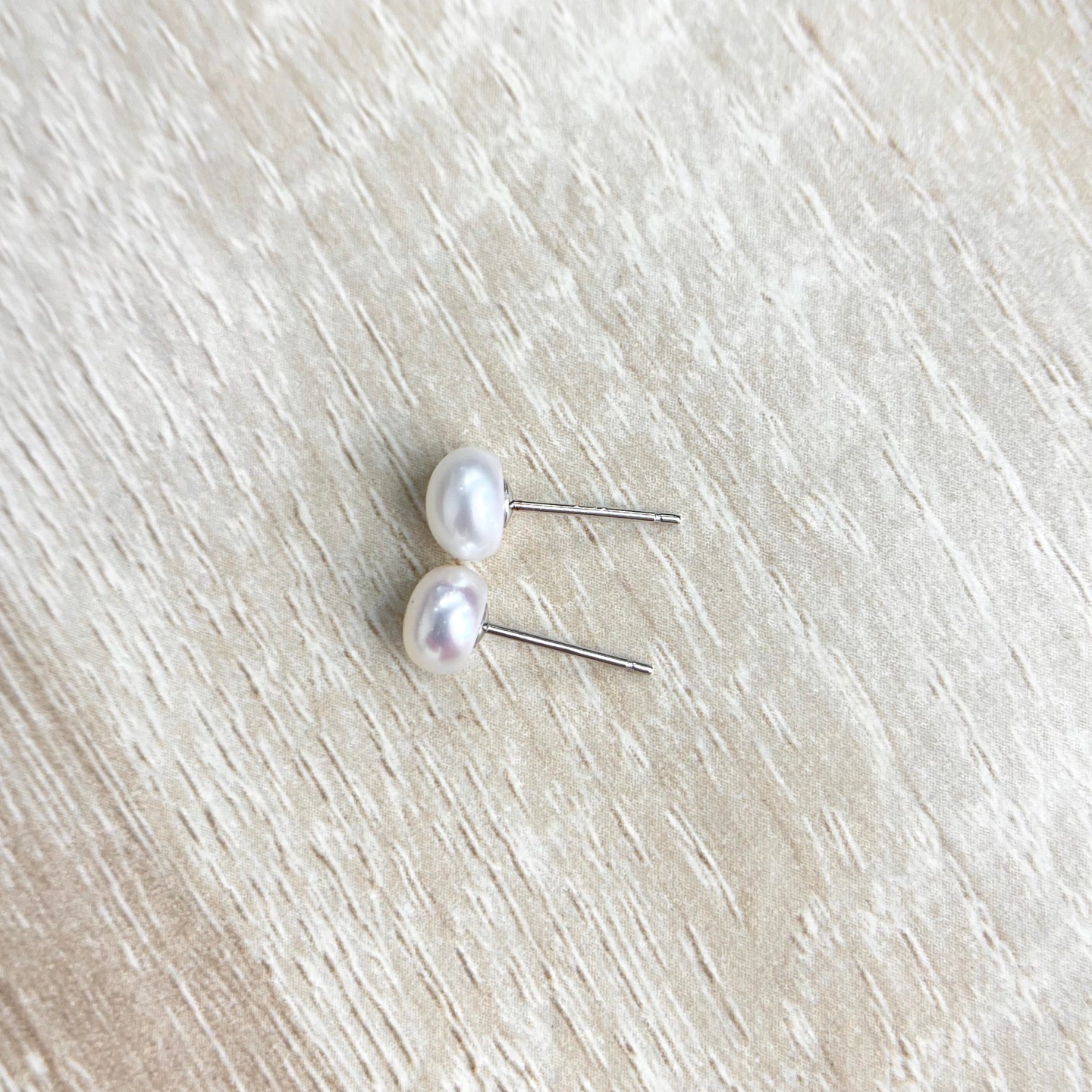 S925扁圆珍珠耳钉