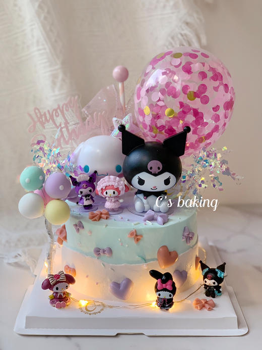 KUROMI库洛米和玉桂狗  
 A款 #三丽鸥sanrio 忌廉蛋糕（默认自提，收费配送请联系客服） 商品图1