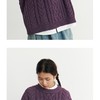 彩纱复古紫粗针麻花重磅加厚爱尔兰毛衣 商品缩略图2
