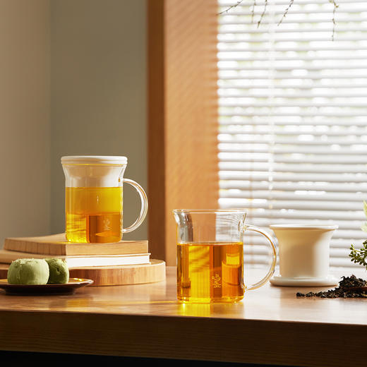 【鸣盏玻璃泡茶杯】羊脂玉瓷滤胆茶水分离办公陶瓷花茶杯男女士高颜值 商品图2