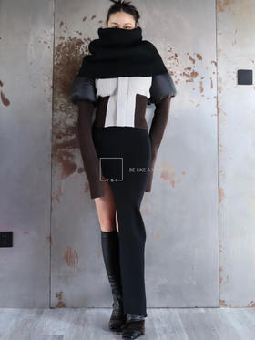 RickOwens | 头套式羊毛披肩围脖