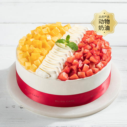 【恋恋心语】冰淇淋蛋糕。多汁芒果x微酸草莓 ，轮流绽放清爽果香。（149.9） 商品图0