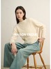MAISON CECILE奶白/午夜蓝经典圆领羊毛纽花毛衣 商品缩略图1