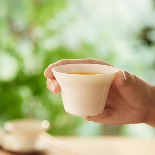 【羊脂玉瓷】鸣盏陶瓷主人杯功夫茶具茶杯品茗杯黑釉陶瓷杯 商品图1