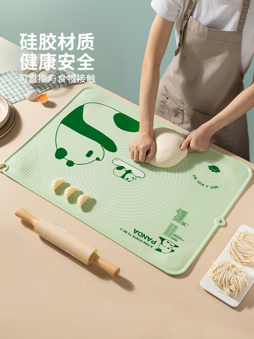 摩登主妇mototo熊猫揉面垫加厚食品级硅胶面板擀面垫子家用和面垫 商品图4