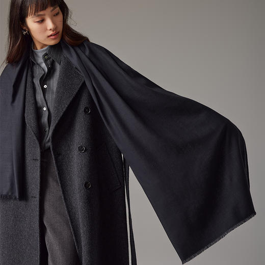 IN AND ON羊毛秋冬休闲保暖舒适棕色百搭流苏围脖披肩礼物围巾53794 商品图2