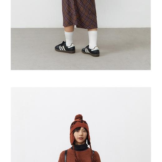 紫棕色斜纹格子复古鱼尾半身裙腰头可抽绳 商品图2