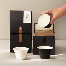 【羊脂玉瓷】鸣盏陶瓷主人杯功夫茶具茶杯品茗杯黑釉陶瓷杯