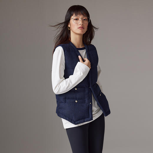 53618 IN AND ON 高阶定制 粗花呢小香风蓬松保暖鹅绒马甲 商品图4