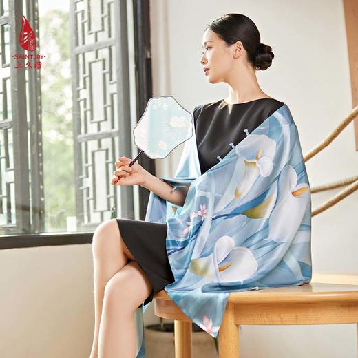 SAINTJOY/上久楷真丝披肩 女式真丝披肩  忆花间曲 PJS23003 商品图0
