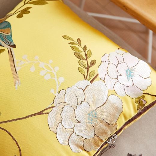 恒源祥（HYX） 恒源祥礼业TDK1003-1富贵荣华锦缎靠垫被 富贵荣华 40*40 商品图4
