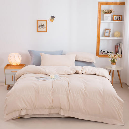 無印水洗棉磨毛四件套 梦幻庄园    MUJI-TJ23-89 粉色 200*230cm 商品图0