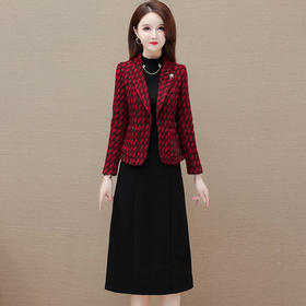 时尚气质套装裙，黑色长款打底裙两件套QYM-H1505-3-Y