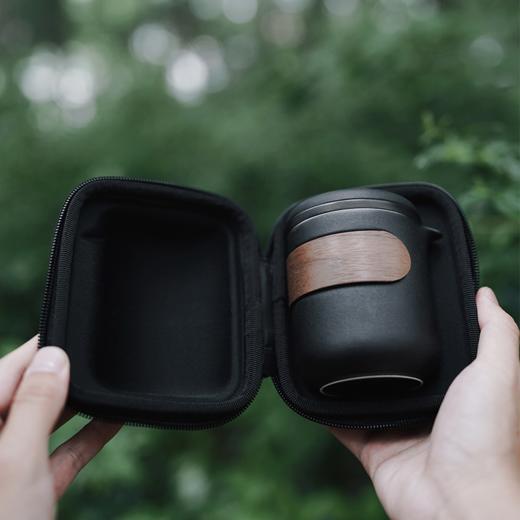 【旅行便携套装】鸣盏陶瓷快客杯黑釉珍瓷茶具茶海茶漏茶巾品茗杯家用 商品图2