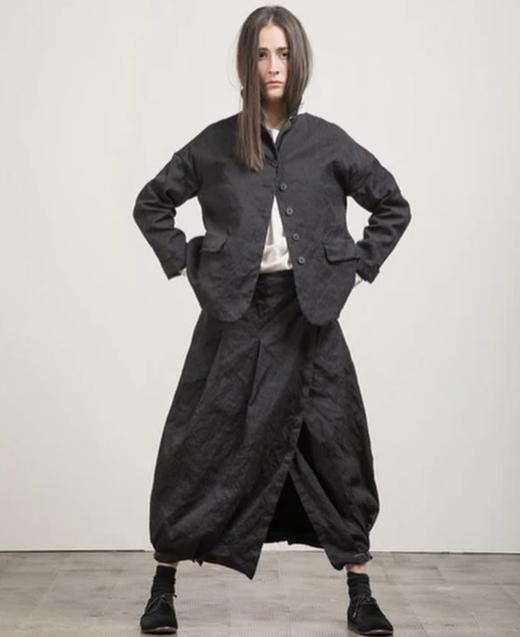 ALBUM DI FAMIGLIA 炭黑INOX质感交叉款半身裙 商品图5