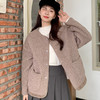 小羊驼小香风外套 显瘦时髦 短款纽扣毛呢开衫 秋冬百搭款 商品缩略图7