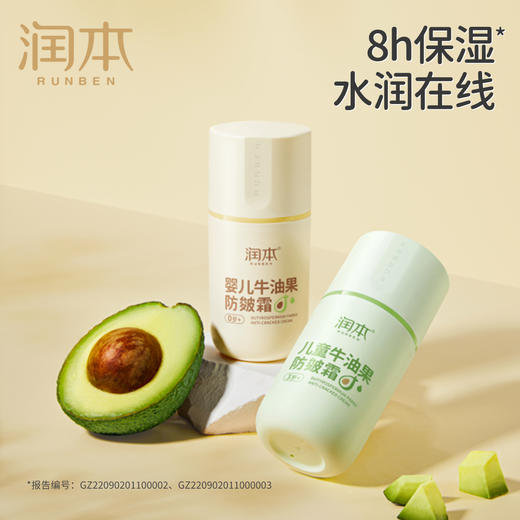 润本婴儿牛油果防皴面霜 滋润补水专用 50g 宝宝分龄面霜 按压泵款 商品图5