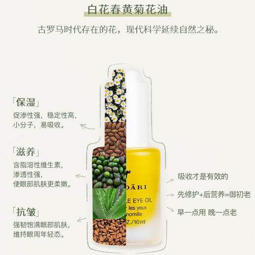 Sundari桑德丽洋甘菊眼部精华油10ml 滋养肌肤改善细纹熬夜必备精油 播 商品图3