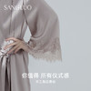 桑罗桑蚕丝睡袍手工雕花蕾丝拼接镂空婚礼晨袍家居服睡衣03062003 商品缩略图4