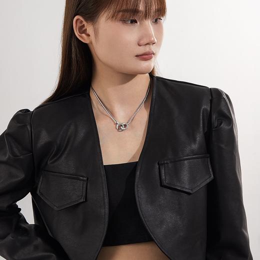Oflye潮流饰品 欧美时尚个性环环相扣项链女小众设计冷淡风锁骨链配饰简约气质颈链 商品图2