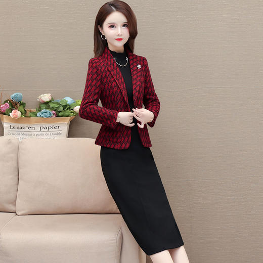 时尚气质套装裙，黑色长款打底裙两件套QYM-H1505-3-Y 商品图1