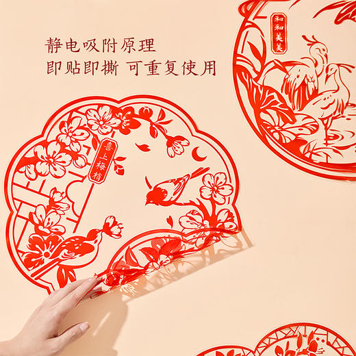 【故宫窗花】喜气盈庭窗花静电贴玻璃贴乔迁新居新春福字贴（一套3张） 商品图5