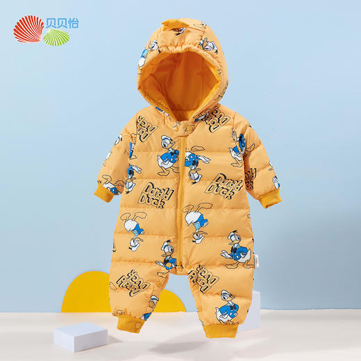贝贝怡迪士尼联名婴幼儿连体衣冬季新款加厚保暖羽绒服男女童爬服234L2069 商品图3